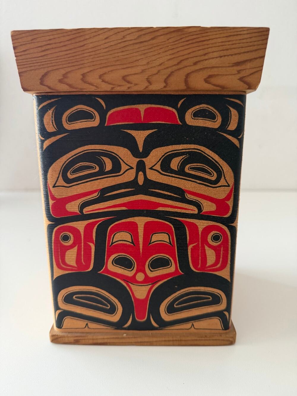 VTG Northwest Coast Native Style Cedar Bentwood Box Handmade Excellent Condition